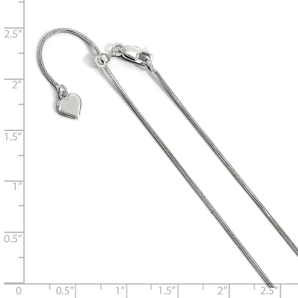 0.85mm Sterling Silver Adjustable Snake Anklet - 2.3 Grams