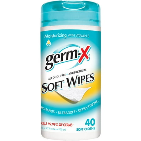 Germ-X Hand Sanitizing Soft Cloths Wipes, 40 count