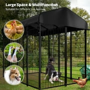 DOMIPET Heavy Duty Extra Large Outdoor Dog Kennel Pet Playpen,8.2 ft. x 4 ft. x 5.4 ft, Dog Pen Fence with Waterproof Roof Cover