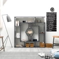 thumbnail image 3 of Labrina Geometric Open Shelves Bookcase, Black, 3 of 5