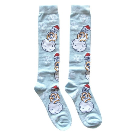 Star Wars BB-8 Pattern Santa Cap Junior/Women's Christmas Socks Shoe Size 4-10