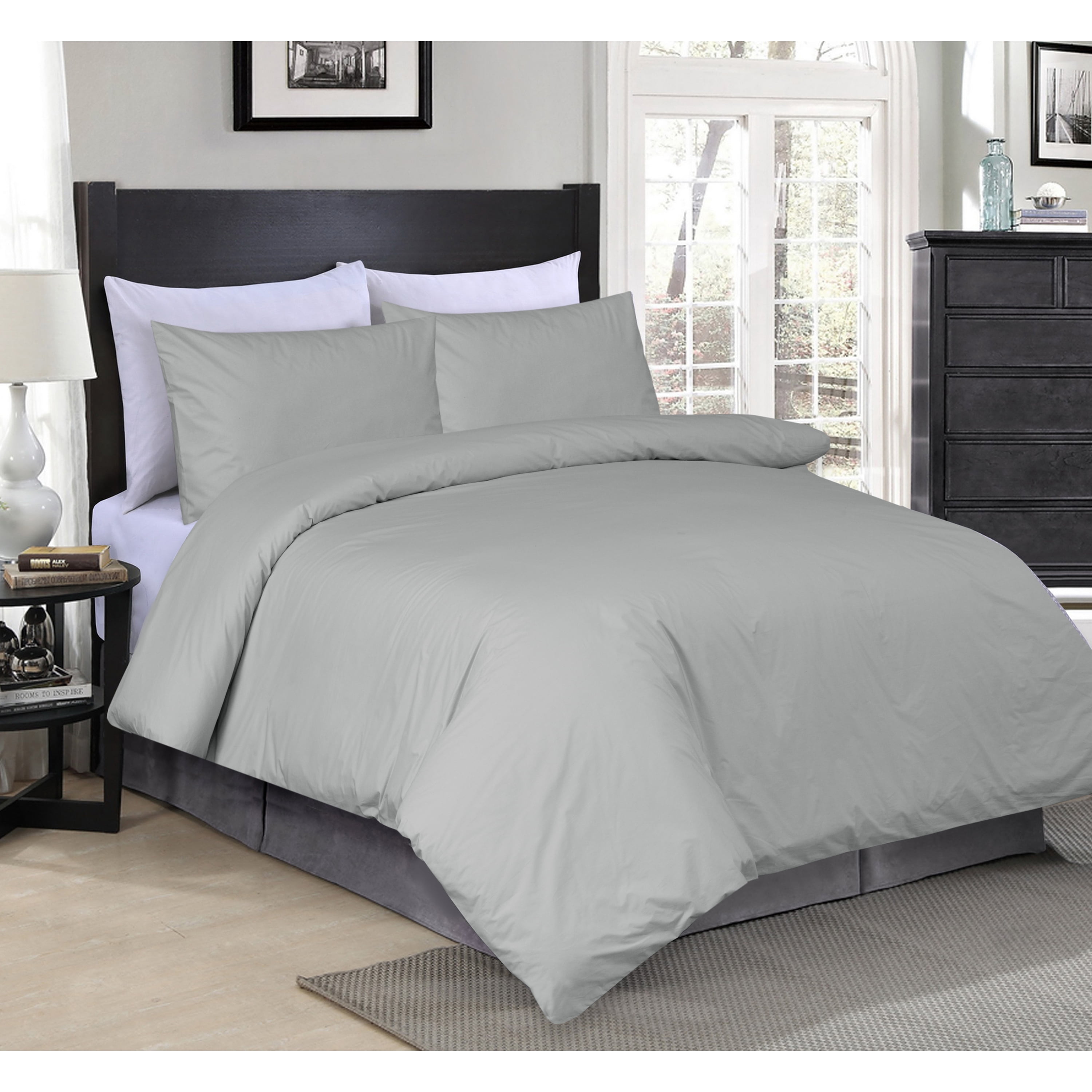 EnvioHome 300 Thread Count Organic Cotton Solid Duvet Cover Set – 3 PC ...