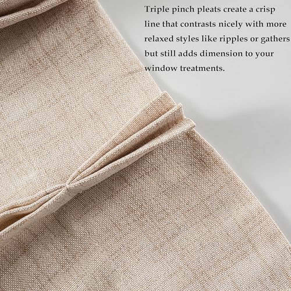 DriftAway Pinch Pleat Linen Textured Semi Sheer Solid Farmhouse and Modern Rustic Linen Curtains High Ceiling Extra Long Drapes for Living Room 13 ft Length 1 Panels W52 x L156 Inches Long Beige