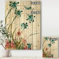 thumbnail image 3 of Designart 'Blue Abstract Blossoming Farmhouse Flowers On White' Modern Farmhouse Print on Natural Pine Wood, 3 of 3