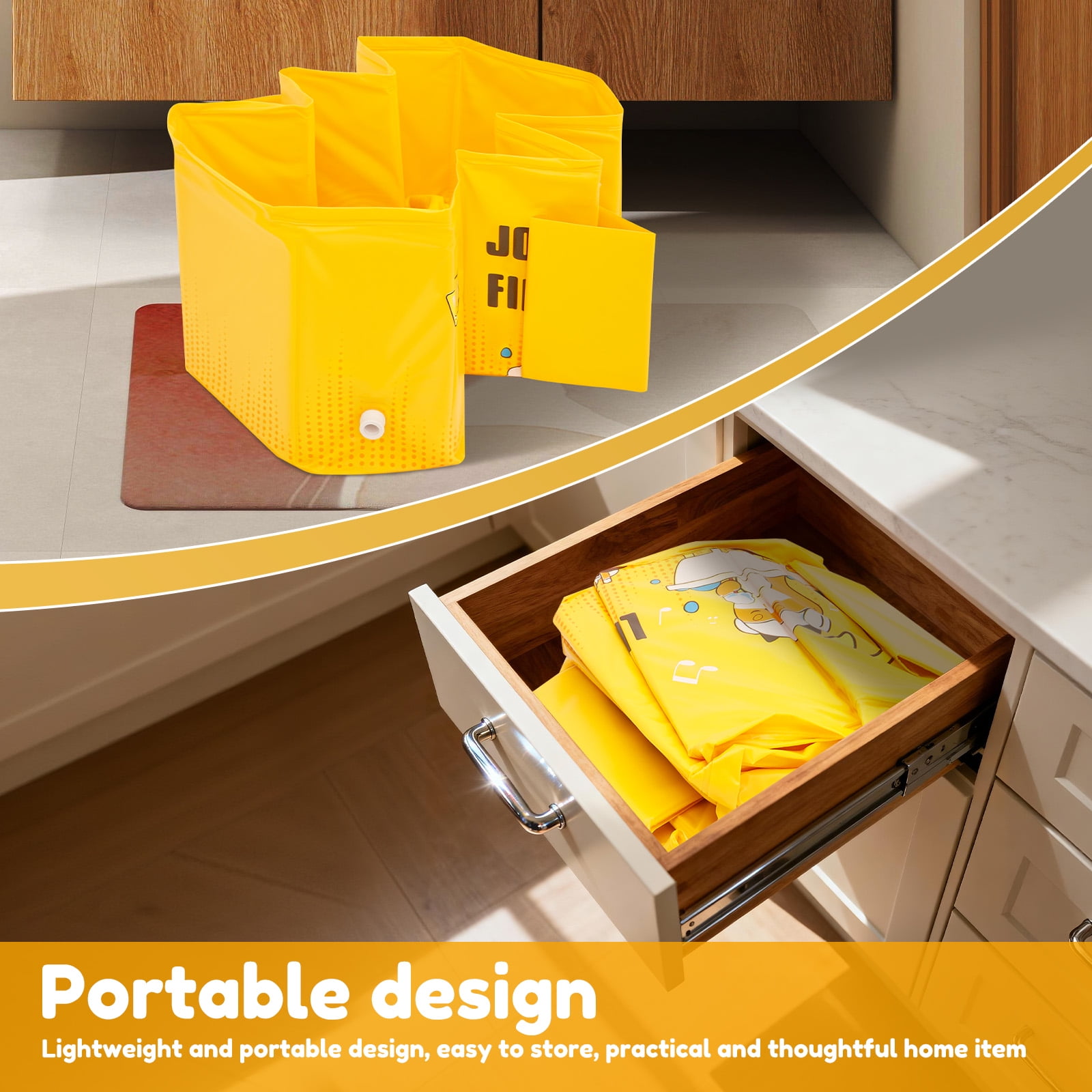Austok Foldable Bathtub for Children Multifunctional Portable Bath Tub Large Toddler Bath for Age 0-8 All in One Design with Drain Plug