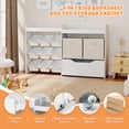 thumbnail image 6 of COSVALVE Wooden Kids Toy Storage Organizer with Bookshelf,9 Box Bins,Movable Drawer for Nursery Playroom Bedroom(White), 6 of 19