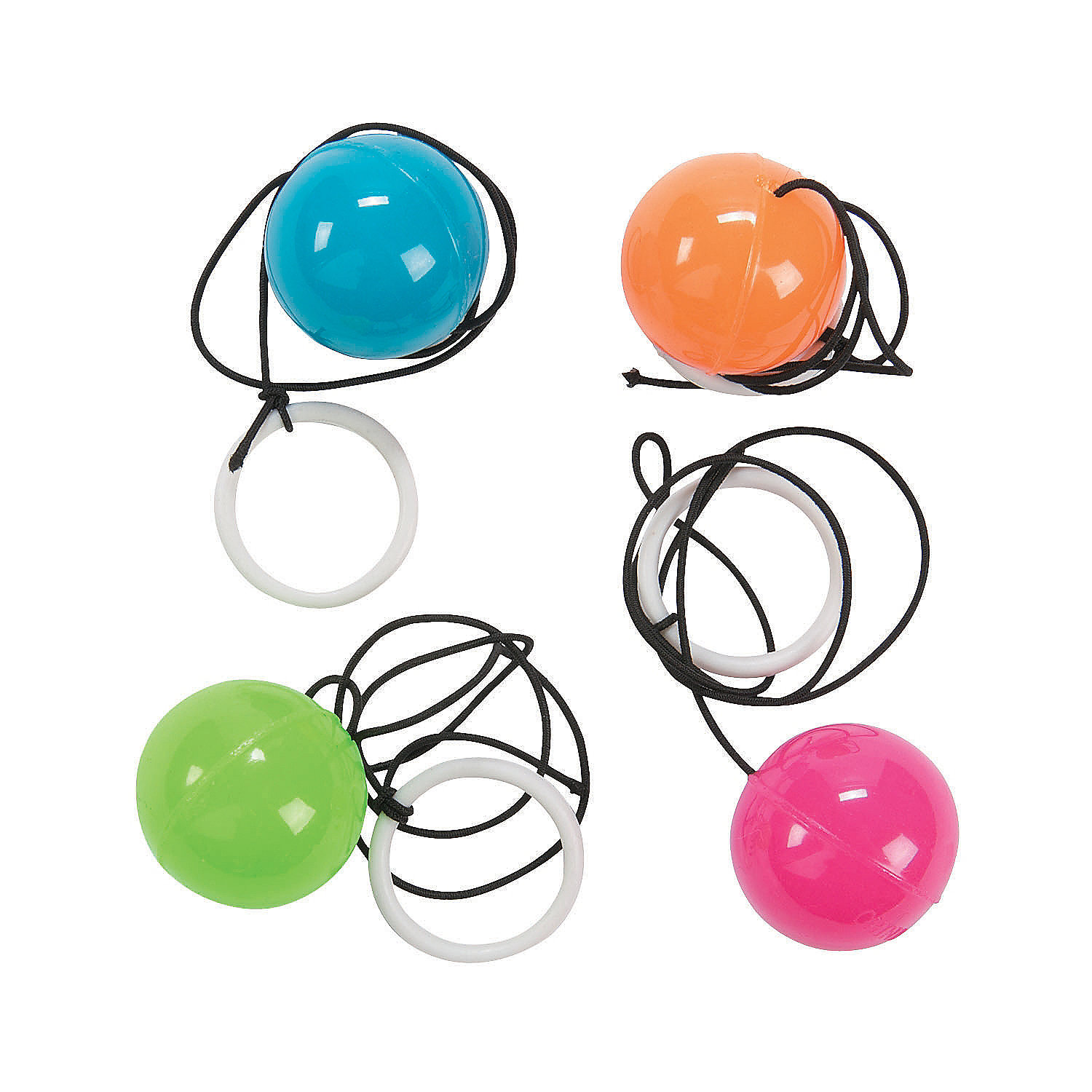 Neon Return Balls Toys 48 Pieces