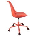 thumbnail image 3 of Swivel Task Chairs Armless Computer Desk Rolling Chairs for Home Office, Low-Back, Adjustable Height (Red), 3 of 6