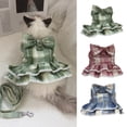 thumbnail image 2 of Pet Leash Set Bowknot Decor Traction Hook Pleated Hemming - Comfy Round Neck Dog Outfit Leash - Puppy Supplies, 2 of 8