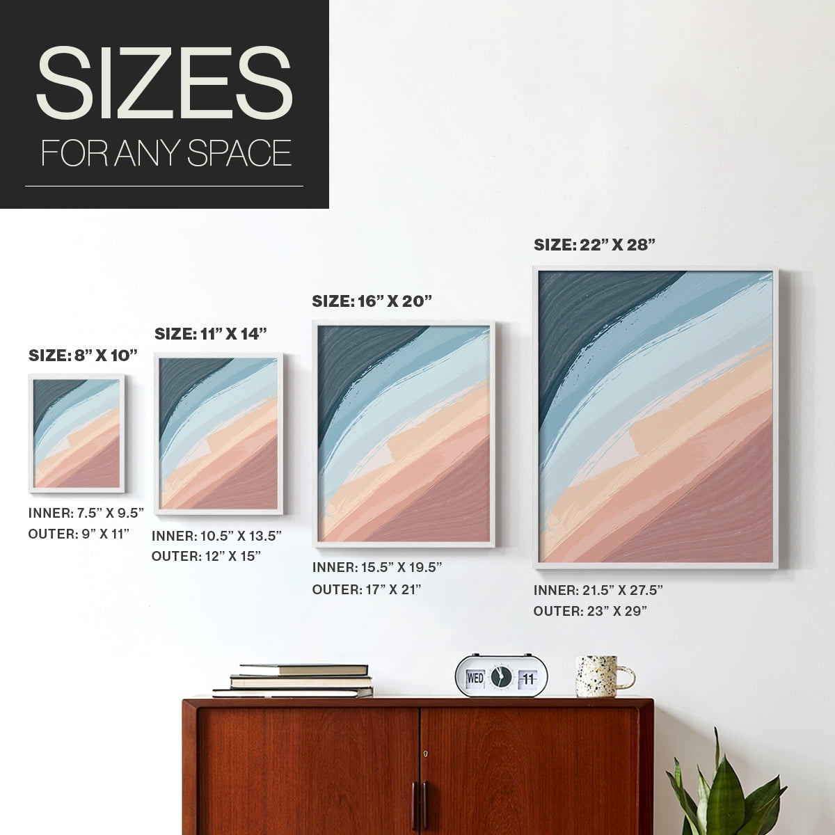Waters Rolling Framed Print in White Solid Wood 11 x 14 Framed Print