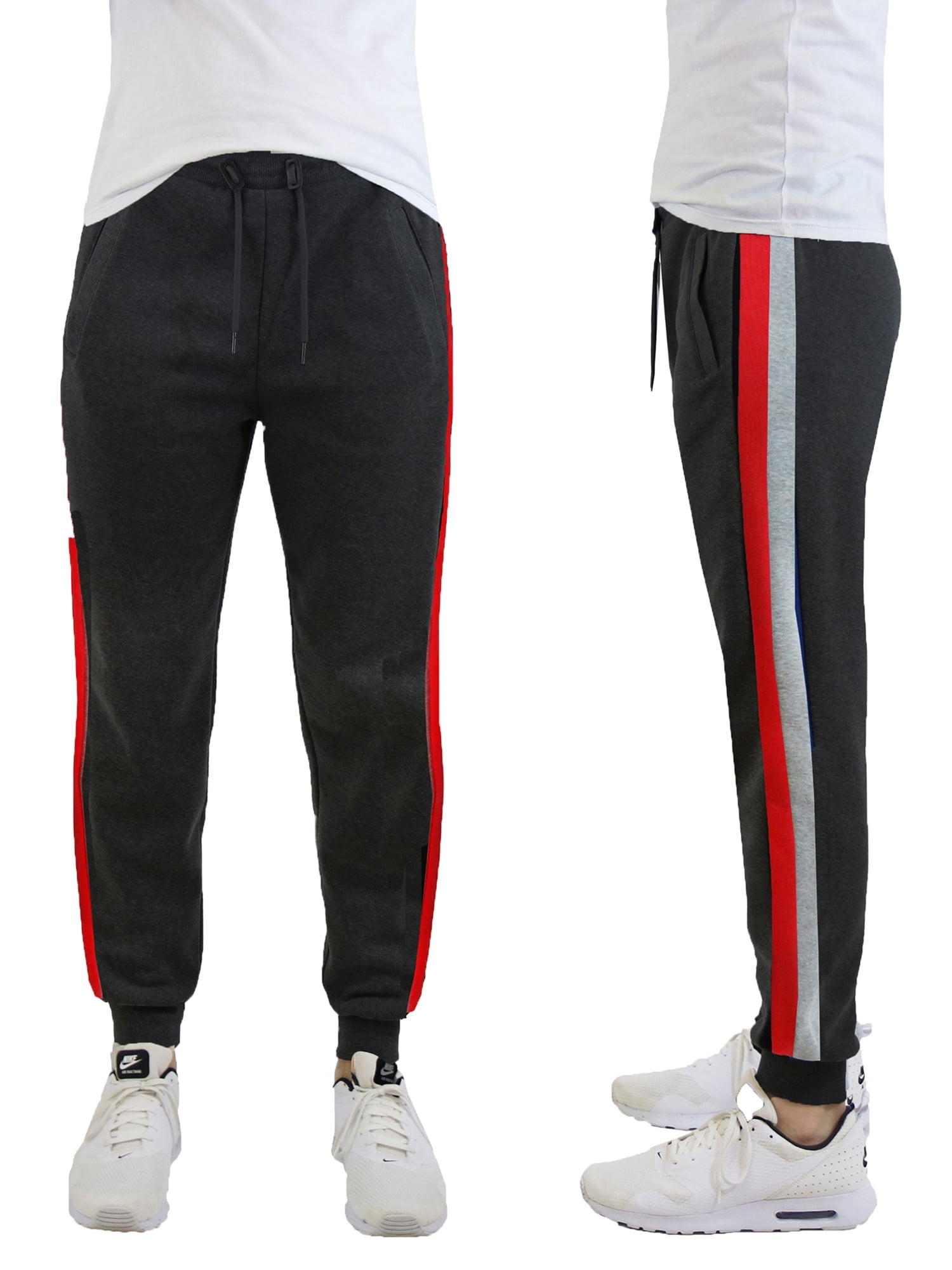 Men's Fleece-Lined Dual Stripe Joggers - Walmart.com