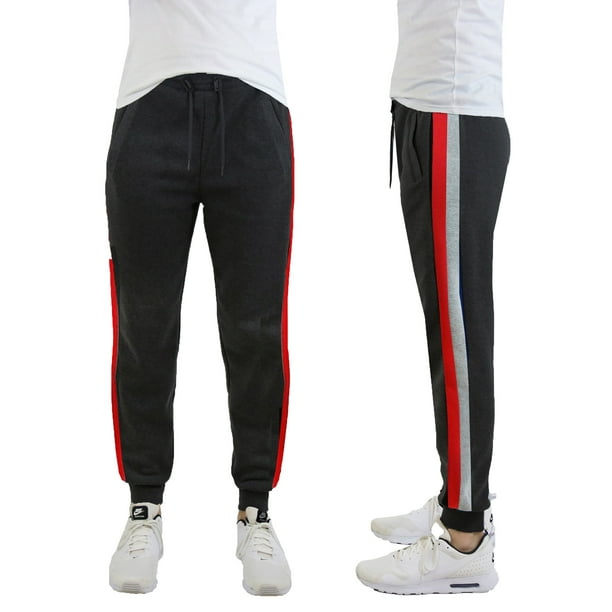 mens joggers with stripe