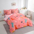 thumbnail image 3 of Homewish Cute Puppy Dogs 7-Piece Twin Bedding Sets,Colorful Dog Paws Bedding Comforter Set,Orange Blue Sheet Sets For Boys Girls,Breathable Home Decor Reversible, 3 of 8