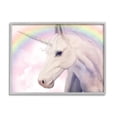 thumbnail image 4 of Stupell Industries Detailed Unicorn Horse Horn Shining Rainbow Clouds Graphic Art Gray Framed Art Print Wall Art, Design by Ziwei Li, 4 of 5