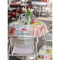 thumbnail image 5 of Outdoor Tablecloth with Umbrella Hole for Patio/Picnic/Party/Camping, Summer Lemons Waterproof Table Cloth Round Cover Washable, Coastal Nautical Shell Crab Vintage Art (Dia 60"), 5 of 8