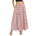 thumbnail image 2 of Ma Baby Women Boho Flowy Maxi Skirt Summer Pleated High Waisted Long Skirts with Pockets, 2 of 6