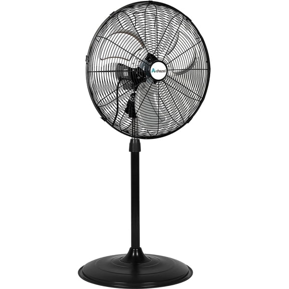 Achazel 20" Oscillating Pedestal Fan, 3 Speeds Industrial Standing Fan with Aluminum Blades Adjustable Height for Commercial Warehouse Garage