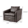 thumbnail image 2 of Better Homes & Gardens Steele Swivel Chair, Dark Espresso Faux Leather, 2 of 17