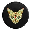 Green Eye Egyptian Cat Sugar Skull Spare Tire Cover for Jeep RV 30 Inch