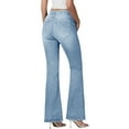 thumbnail image 4 of Women's Stretchy Mid Rise Flare Jeans Fashion Straight Leg Slim Denim Bell Bottom Long Pants, 4 of 7