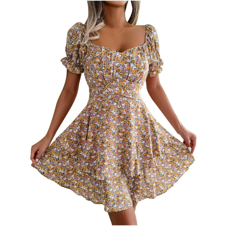 Printed short dress cheap