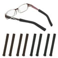 thumbnail image 1 of Cojín para orejas de gafas Uxcell 2.95 In, 4 pares de sujetadores suaves de orejas de algodón, antideslizantes y cómodos, cojines elásticos para brazos de gafas, puntas de templo, Negro/Marrón, 1 of 7