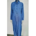 thumbnail image 4 of Womens Casual Button Down Denim Maxi Dress Lapel Long Sleeve Long Jean Dresses with Pockets, 4 of 8