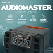 Audiobox ABX-214R Portable Bluetooth Speaker Karaoke Machine - Dual 12 Woofers, RGB Party Lights, AUX, Lightweight with Loud Bass, Singing Machine with Bluetooth & Wireless Microphone - 37-Inch Tall