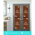thumbnail image 5 of Window Privacy Film Fall Buffalo Plaid Stained Glass Window Film Decorative Sun Block Window Cover Thanksgiving Orange Check Farmhouse Window Clings Static Adhesive Sticker for Bathroom 17.7"x78.7", 5 of 7