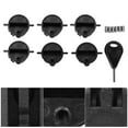 thumbnail image 6 of 6pc Black Plastic Cup Plugs with Screw Key Surfboard FCS G5 Round Fin Plug Set, 6 of 8
