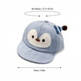 thumbnail image 3 of Baby Boys Girls Baseball Cap Windproof Sun Hat Infant Toddler Duckbill Cap Soft Brim Cartoon Penguin Pattern Casual Outdoor Hat, 3 of 6