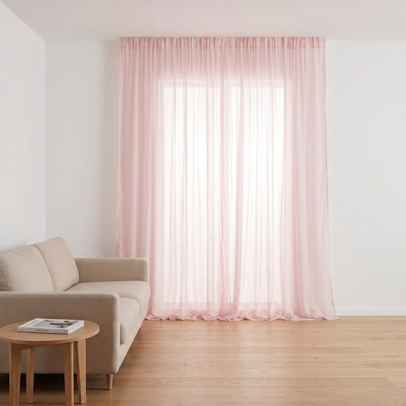 ROMANSENTIAL Durable Pink Organza Curtain for Wedding and Festival Layout Whamvox 2Pcs