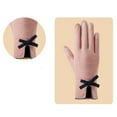 thumbnail image 4 of Womens Warm Gloves Outdoor Riding Driving Cute Bow Plus Fleece Touched Screen NonSlip Gloves Unisex, 4 of 4