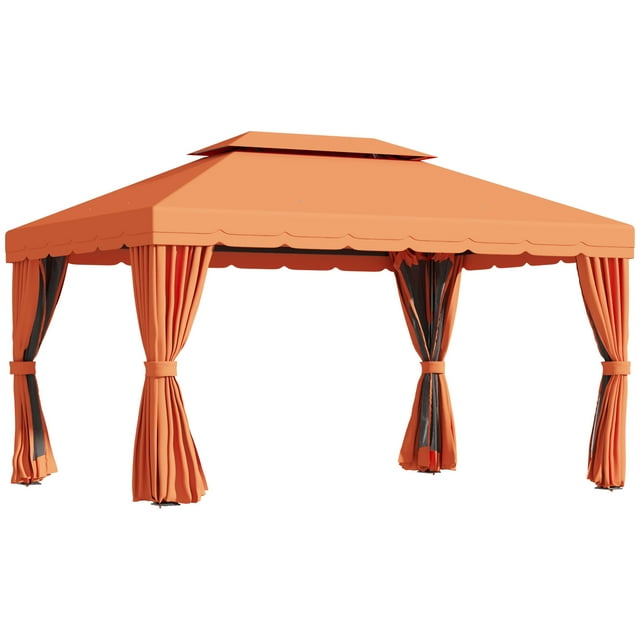 Outsunny 10 x 13ft Aluminum Frame Gazebo Canopy, Orange