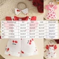 thumbnail image 3 of CAICJ98 Baby Girl Summer Clothes Cute Outfits Short Sleeve Romper Overall Skirt Dress Headband 3Pcs Infant Newborn Outfit (Pink,12-18 Months), 3 of 7