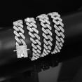 thumbnail image 4 of 12MM Iced Out Miami Cuban Link Chain Necklace Bracelet Set For Men Women Chains Hip Hop men Jewelry On The Neck AAA Rhinestone JIANGLANG, 4 of 7