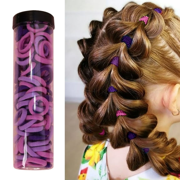 Gentle No- Hair Ties for Girls and Toddlers Soft Elastic Ponytail Holders Secure Pigtail Bands Non-Damaging Small Rubber Bands for Daily Use