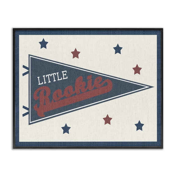 Stupell Industries Contemporary Little Rookie Pennant Black Framed Giclee Art, 20 x 16, by Lil' Rue
