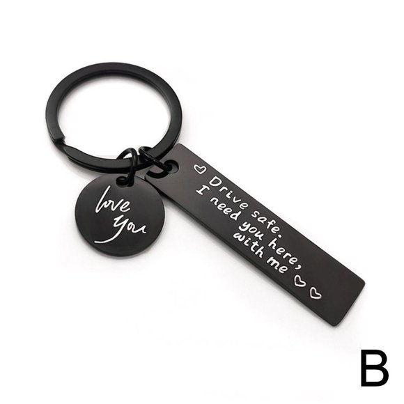 Drive Safe key chain with 26 letters, gift for boyfriend, partner, husband or father on birthday
