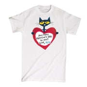 Pete The Cat - Pete Valentine Heart - Mens Short Sleeve Graphic T-Shirt