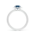 thumbnail image 2 of ANGARA Natural Vintage Style Claw-Set London Blue Topaz Halo Ring in 14K White Gold for Women (Size-6mm) | November Birthstone, Anniversary, Jewelry Gift for Women | Natural London Blue Topaz Ring, 2 of 9
