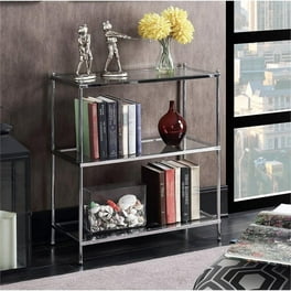 HomeRoots Decor 48 inch X 14 inch X 72 inch Clear Glass And Gold Bookcase Walmart