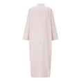 thumbnail image 4 of CAICJ98 Women's Casual Dresses Long Sleeve Button Down Loose Striped Cotton Maxi Shirt Dress Pink,XXL, 4 of 5
