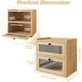 thumbnail image 4 of Double Layer Large Bread Box for Kitchen Counter, Wooden Corner Bread Storage Container with Acrylic Window, Original, 4 of 14