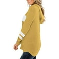 thumbnail image 4 of Abcnature Womens Color Block Long Sleeve Pullover Hooded Side Split High Low Tunic Top Plus Size Tops for Ladies Autumn Winter Casual Loose Tunic Blouse Yellow S, 4 of 6