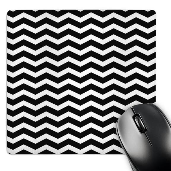 3dRose, Black and White Chevron Zig Zag Pattern Trendy and Stylish, Mouse Pad