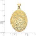 thumbnail image 5 of 14ky Yellow Gold Reversible Floral Swirl Design 26mm Oval Locket - 33.25mm, 5 of 7