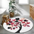 thumbnail image 4 of Valentine's Day Washable Round Area Rug 4 ft, Love Heart Tree, Soft Non Slip Rugs Stain Repellent Indoor Felt Carpet for Living Dining Room Bedroom Home Office, 4 of 9