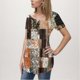 thumbnail image 3 of Camisas de Manga Corta para las Mujeres Casual V-Cuello Imprimir Top, Moda Poliéster/Spandex Blusa de Verano para Diario, 3 of 6