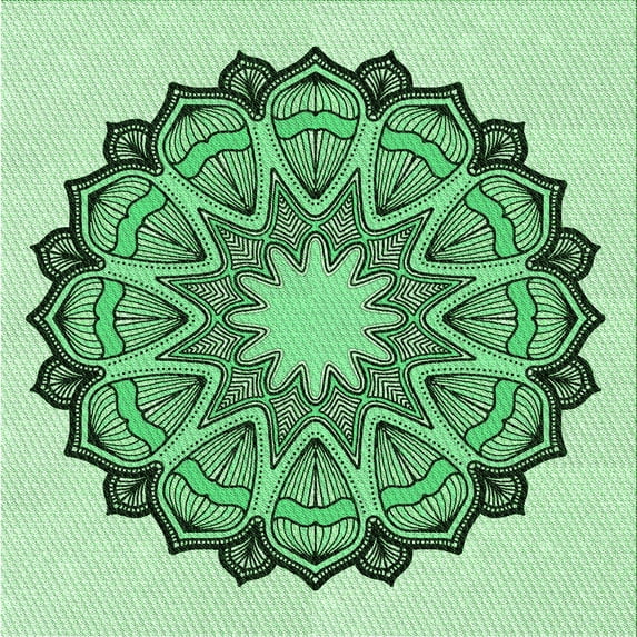 Ahgly Company Indoor Square Patterned Dragon Green Area Rugs, 8' Square